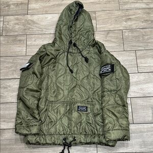 Grunt Style Quilted Woobie Hoodie Military GreenSmall